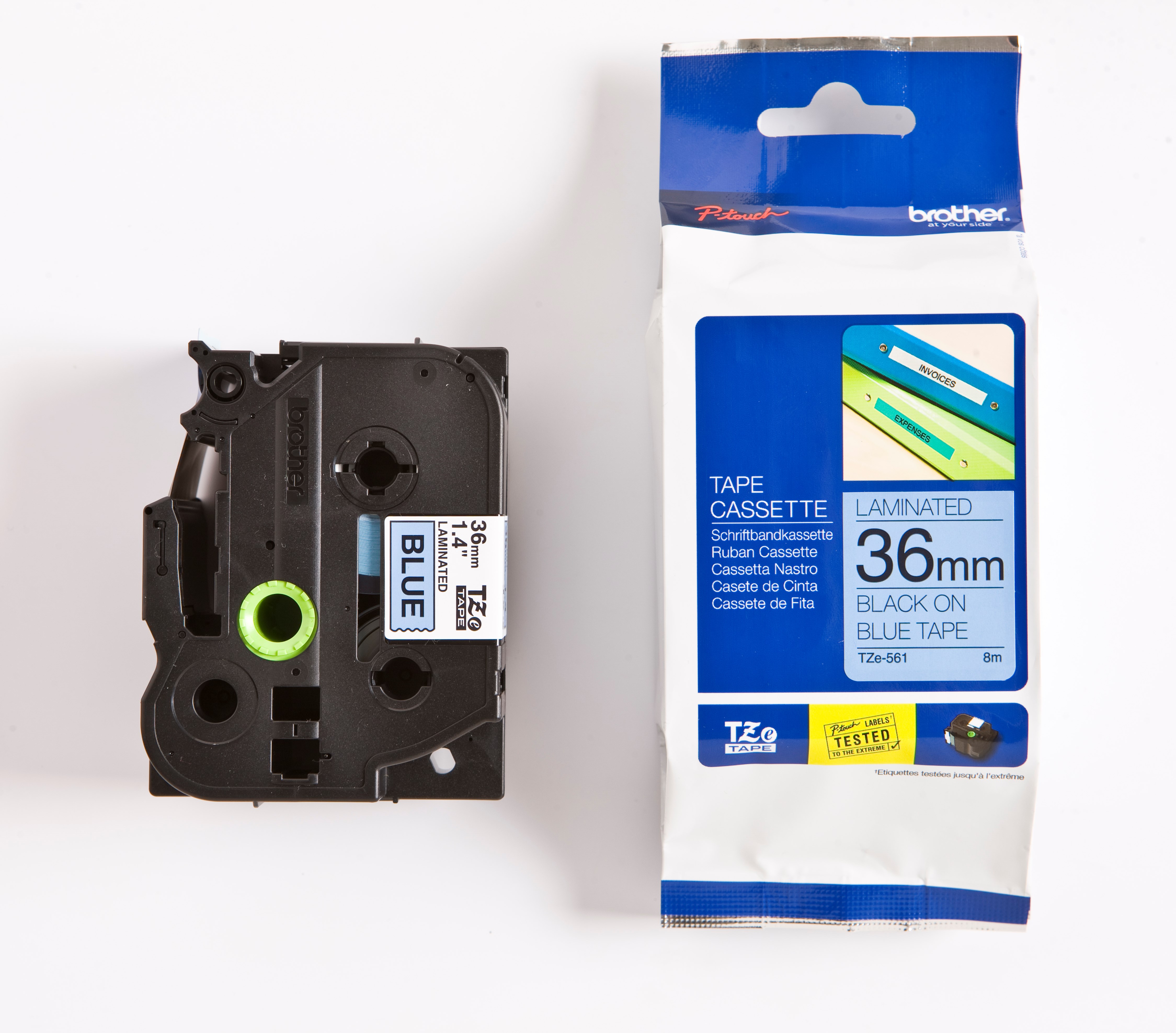 Märkband TZe561 36mm svart/blå - 3