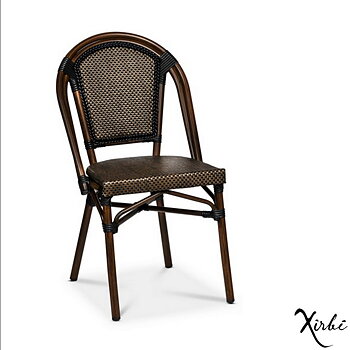 Stol Paris, svart/brun texteline