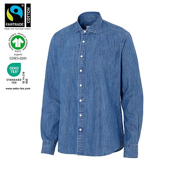Jeansskjorta Slim Fit - Herr - Cottover - Fairtrade, EKO & GOTS