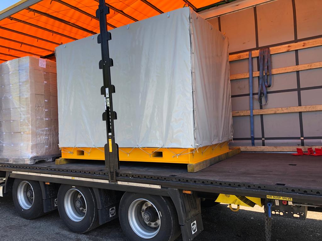 huv i pvc-duk som transportskydd till pumphus