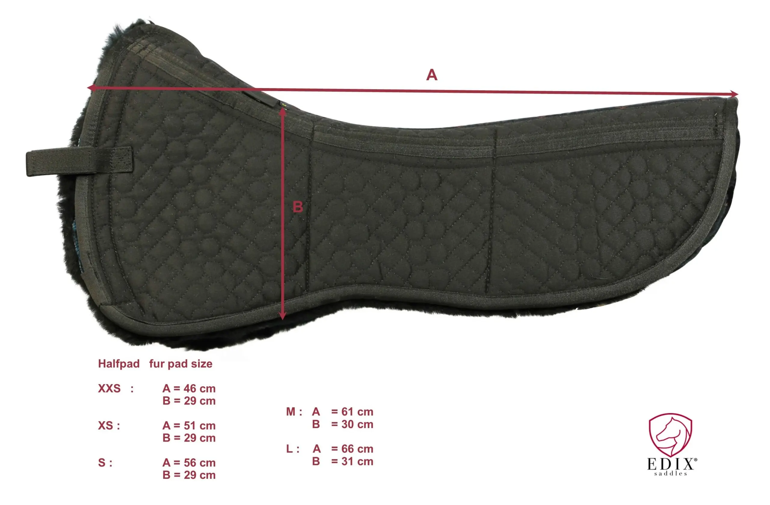 EDIX® Halfpad / Correction pad, genuine Merino wool incl. pad, black - 13