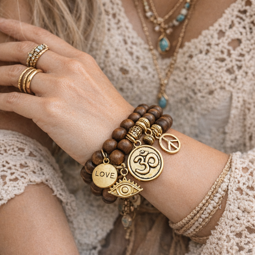 Yogaarmband Love yoga & lotus