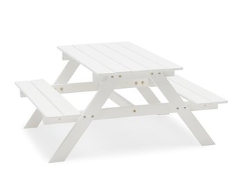 Picnic Mini Vit från Hillerstorp, barnmöbel i vitlaserad furu för trädgård och uteplats
