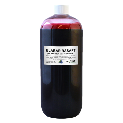 Blåbär Råsaft Superkoncentrat Re-fresh Superfood 1 liter - 2