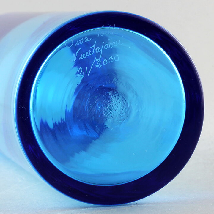 オイバ・トイッカ  数量限定！ ブルーのボトル型の花瓶 Vase 36cm 1990年代 〈箱付き〉