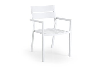 Delia karmstol från Brafab i vit aluminium