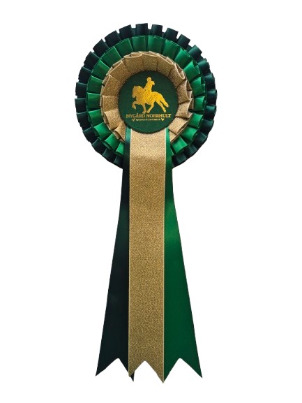 1033 - Rosette, gold, silber, bronze metallic, 3 kok 3 Band, 34 cm