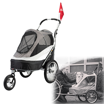 INNOPET SPORTY DOG TRAILER DELUX  - SVART/SILVER