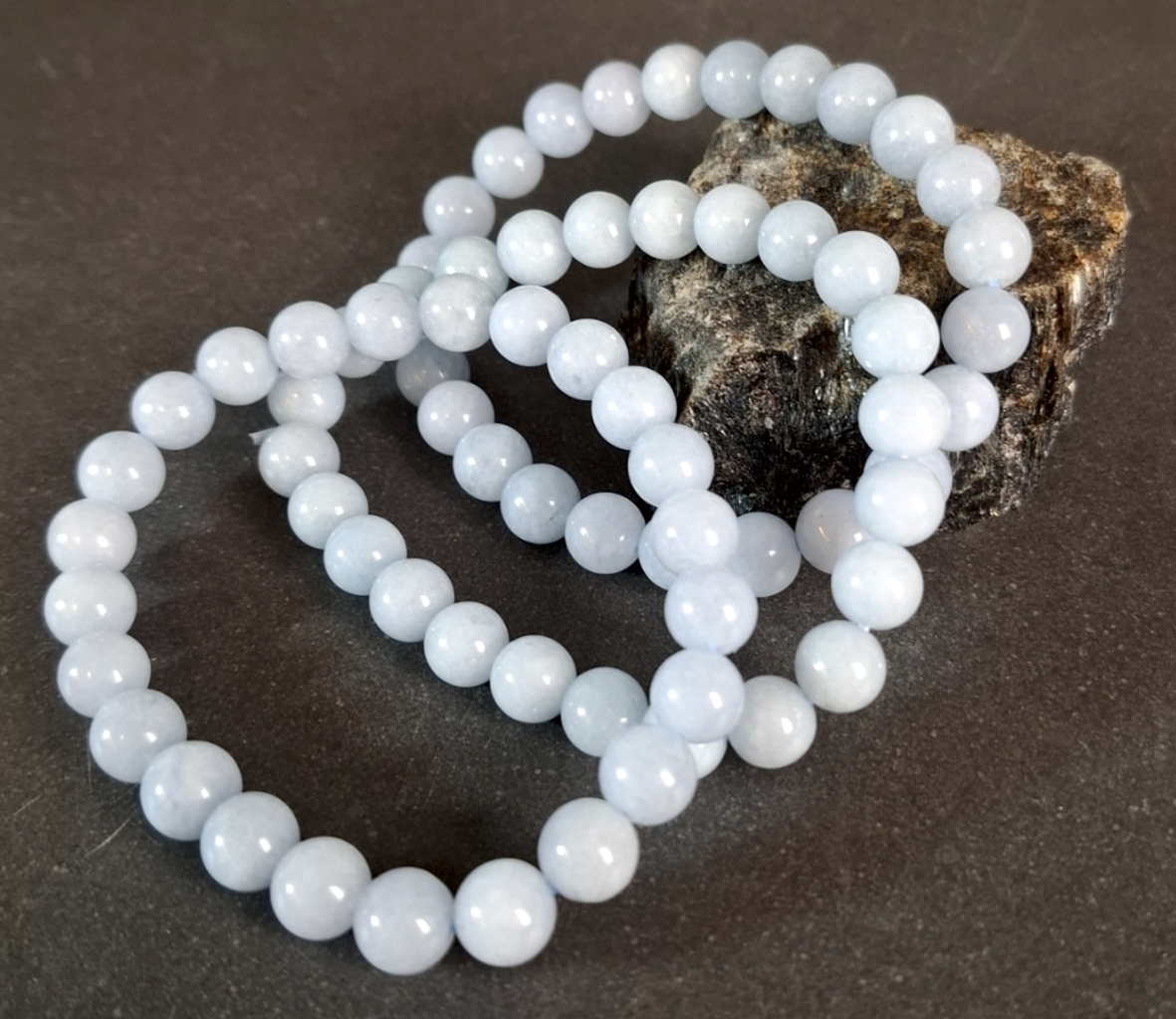 Akvamarin Armband  - 8mm Pärlor