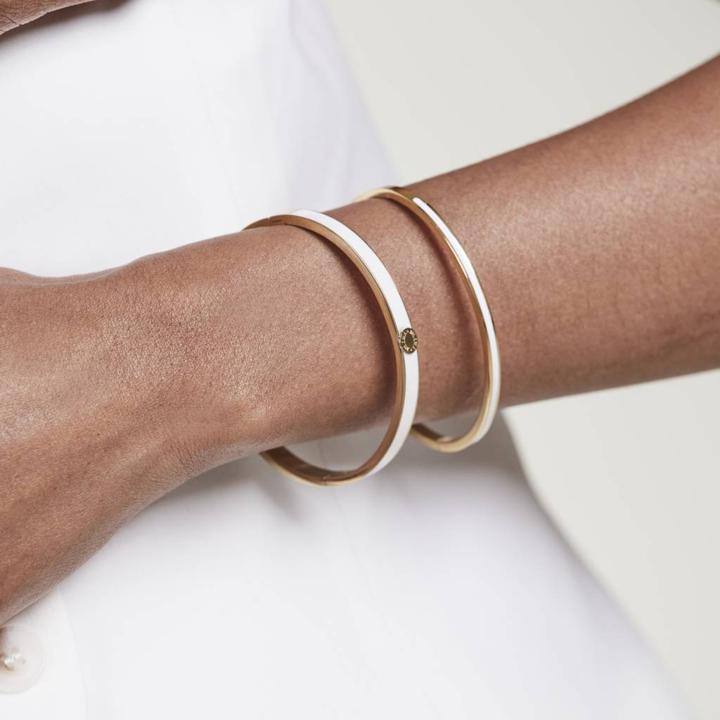 Poppy mini bangle, white gold - 3