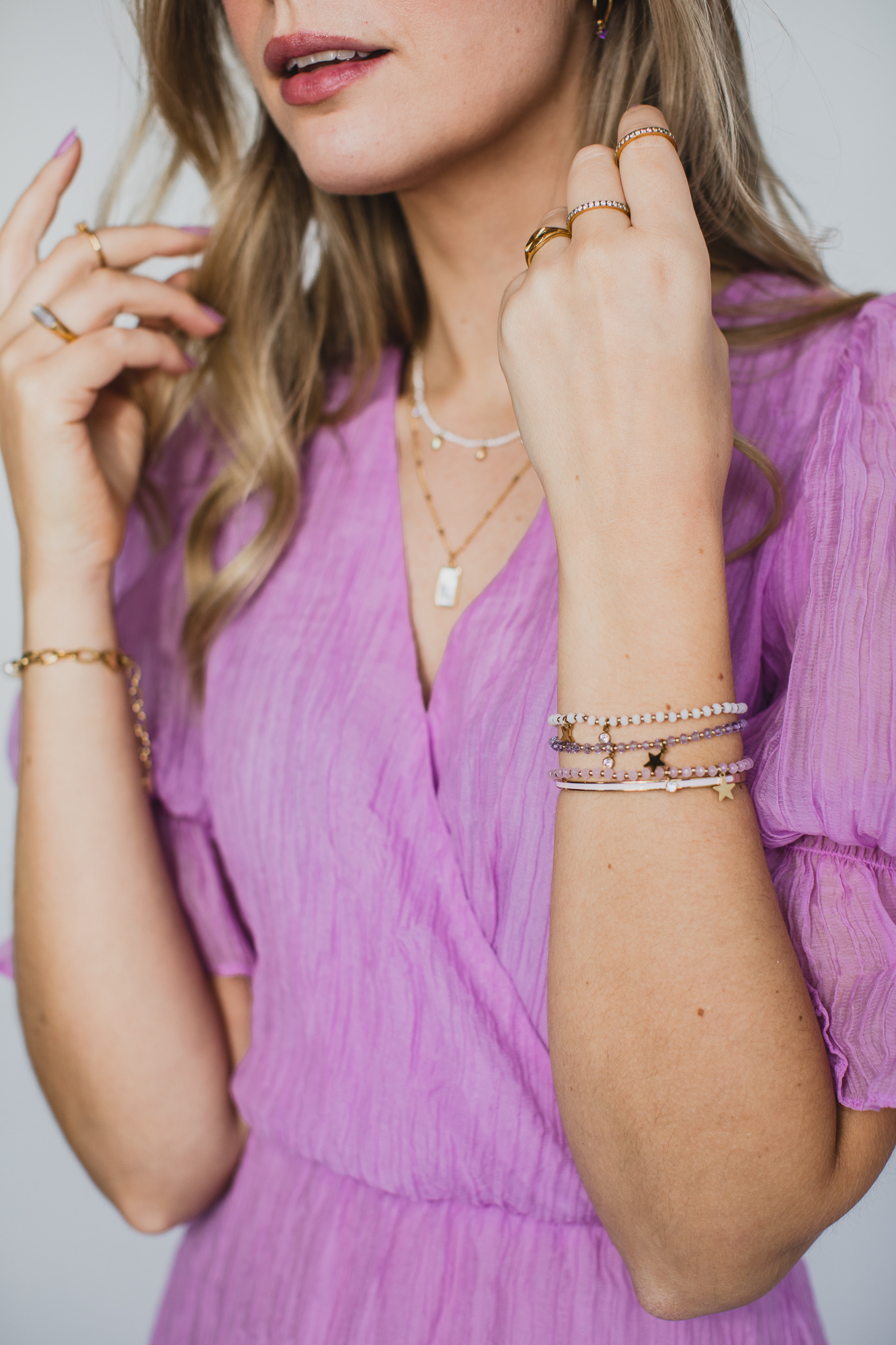 Poppy mini bangle, white gold - 6