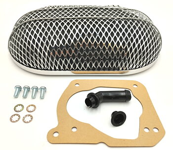 Luftfilter krom: 60mm Weber DAT/DATR/DFTM/DMTE/DMTL/DMTR/DMTT/DFTH/Solex CIC/CICF/CICSA