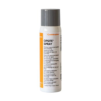 Smith & Nephew Opsite transparent sårspray i stor 240 ml flaska för veterinärvård. 