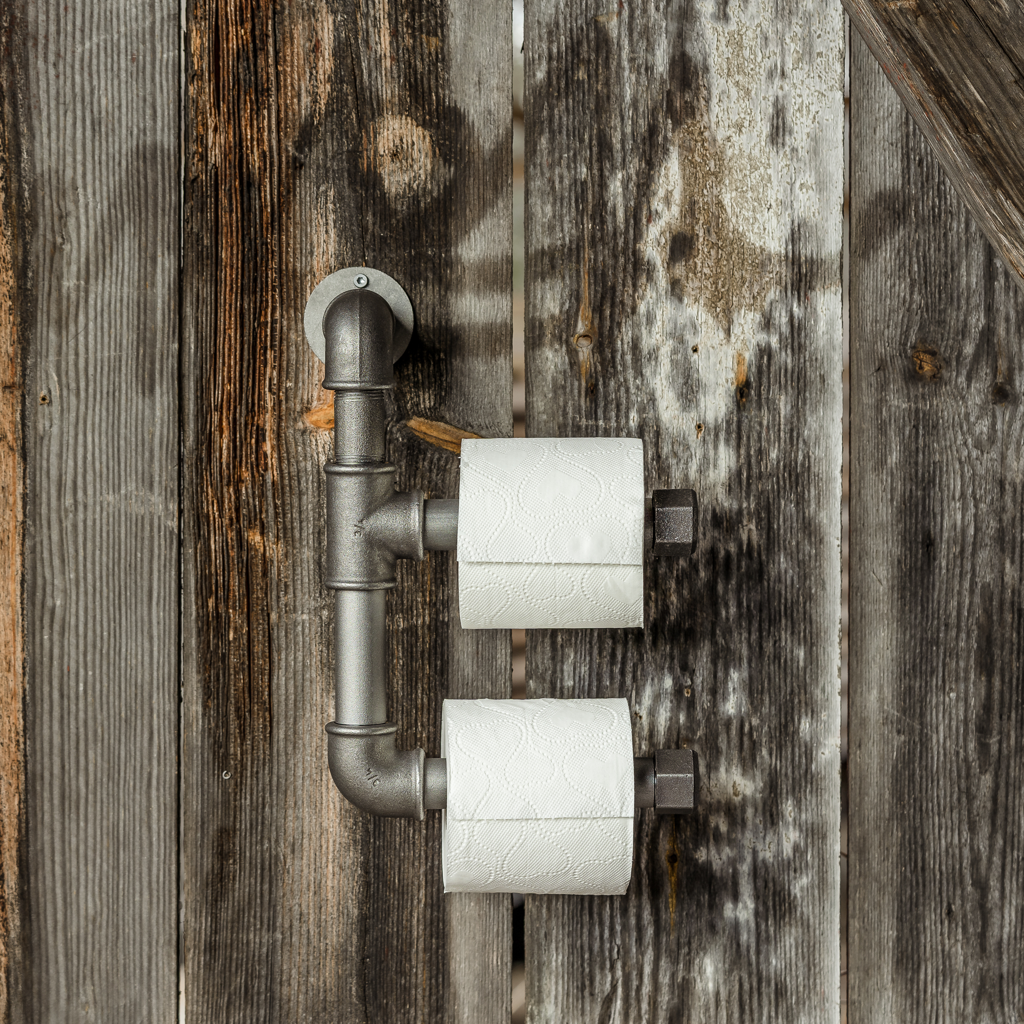 Toilettenpapierhalter doppelt in der Farbe Stahlgrau