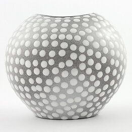Ingrid Atterberg (Västkust 1943) Swelling Vase with White Dots 12 cm