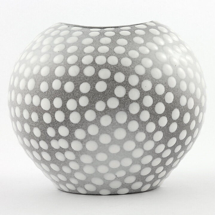 Ingrid Atterberg (Västkust 1943) Swelling Vase with White Dots 12 cm