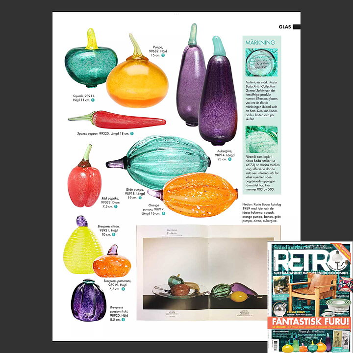  Gunnel Sahlin (Frutteria 1989) Colorful Eggplant  Sculpture 22 cm