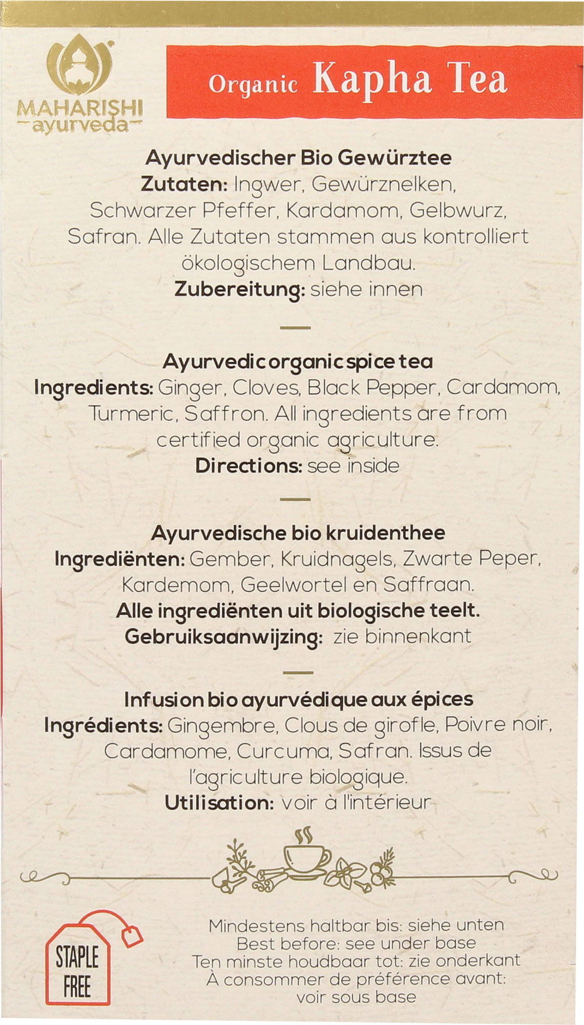 Kapha Tea Org.15 teabags, Maharishi Ayurveda - 2