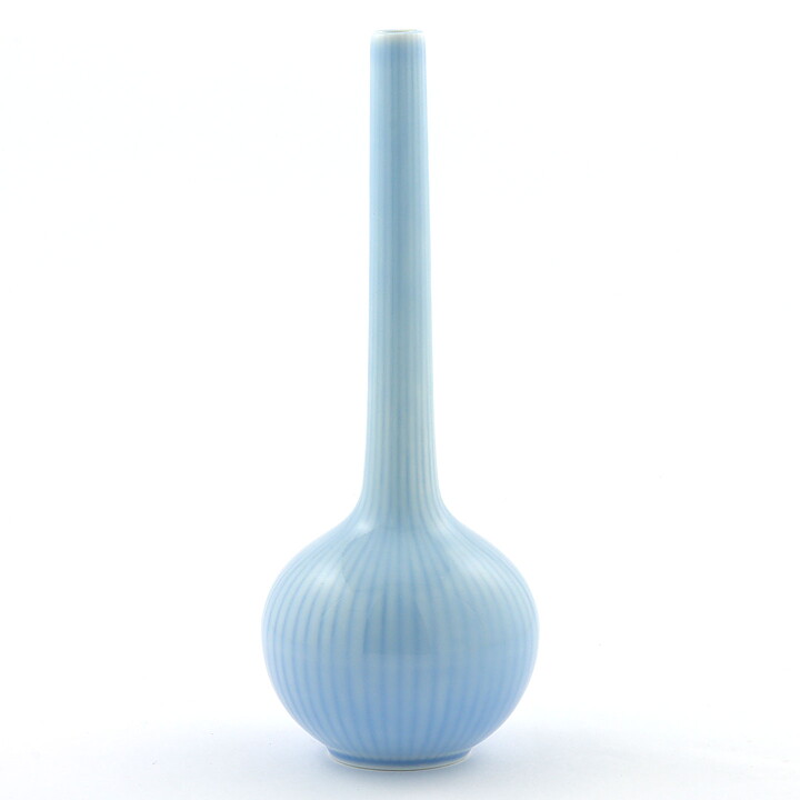 Gunnar Nylund (1940s) Blue Long-Necked Vase 20 cm