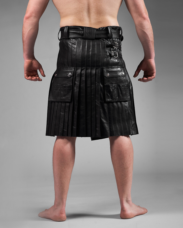 Black Leather Kilt