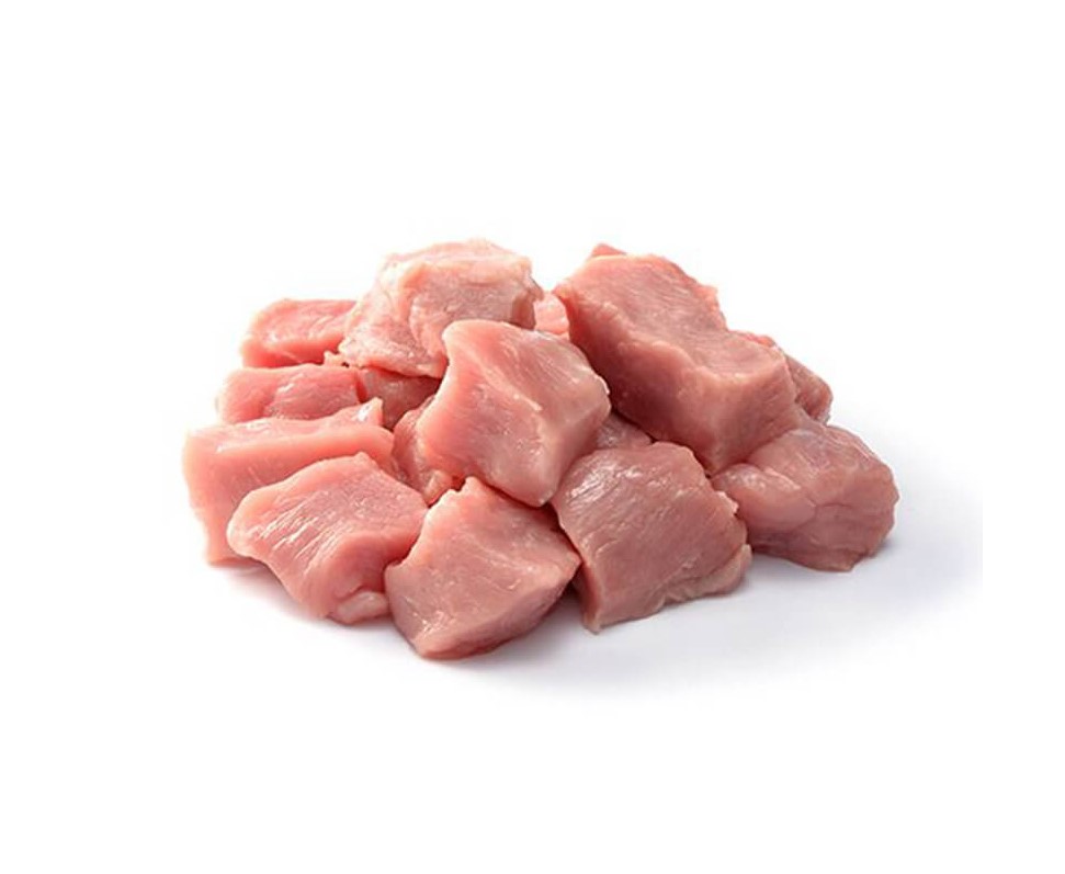 Fläskkött tärnat. 