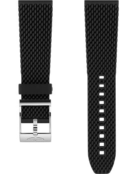 Breitling Mesh gummiband svart 24 mm C-spänne