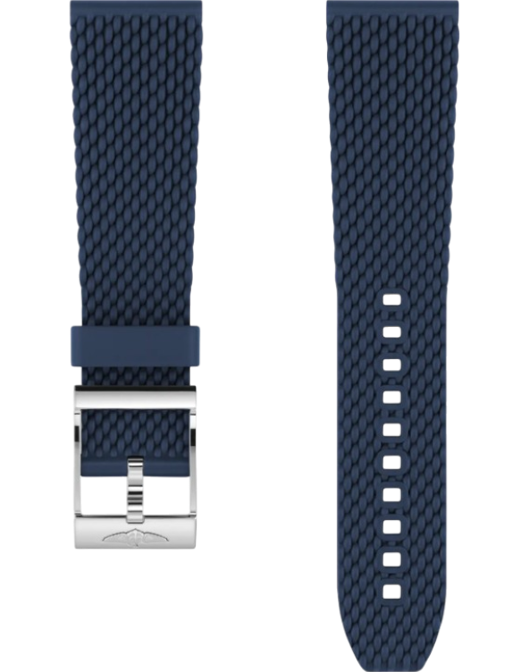Breitling Mesh gummiband blå 24 mm C-spänne