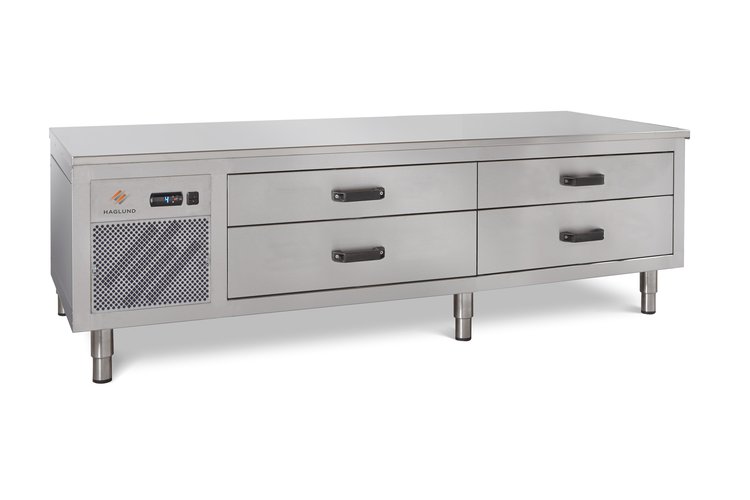 Haglunds - Grillkylbänk - MG2D-180A - 4 Lådor - GN 2/1 -150 Kantin - Mått: 1800x700x600mm