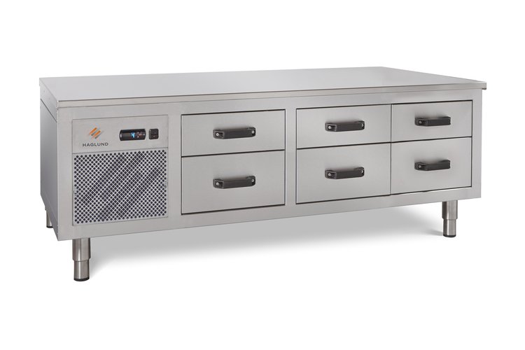 Haglunds - Grillkylbänk - MG2D-260A - 6 Lådor - GN 2/1 -150 Kantin - Mått: 2600x700x600mm