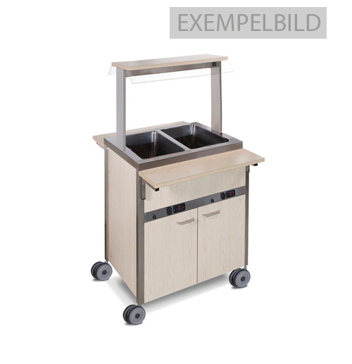 Haglunds - Serveringsvagn Värmeri Skolmodell - MASSIV-12SV-2 - Separata Brunnar GN1/1-200 - Mått: 1200x450x900mm