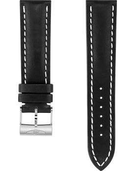 Breitling Novo Nappa Kalvskinn Svart 22 mm C-spänne