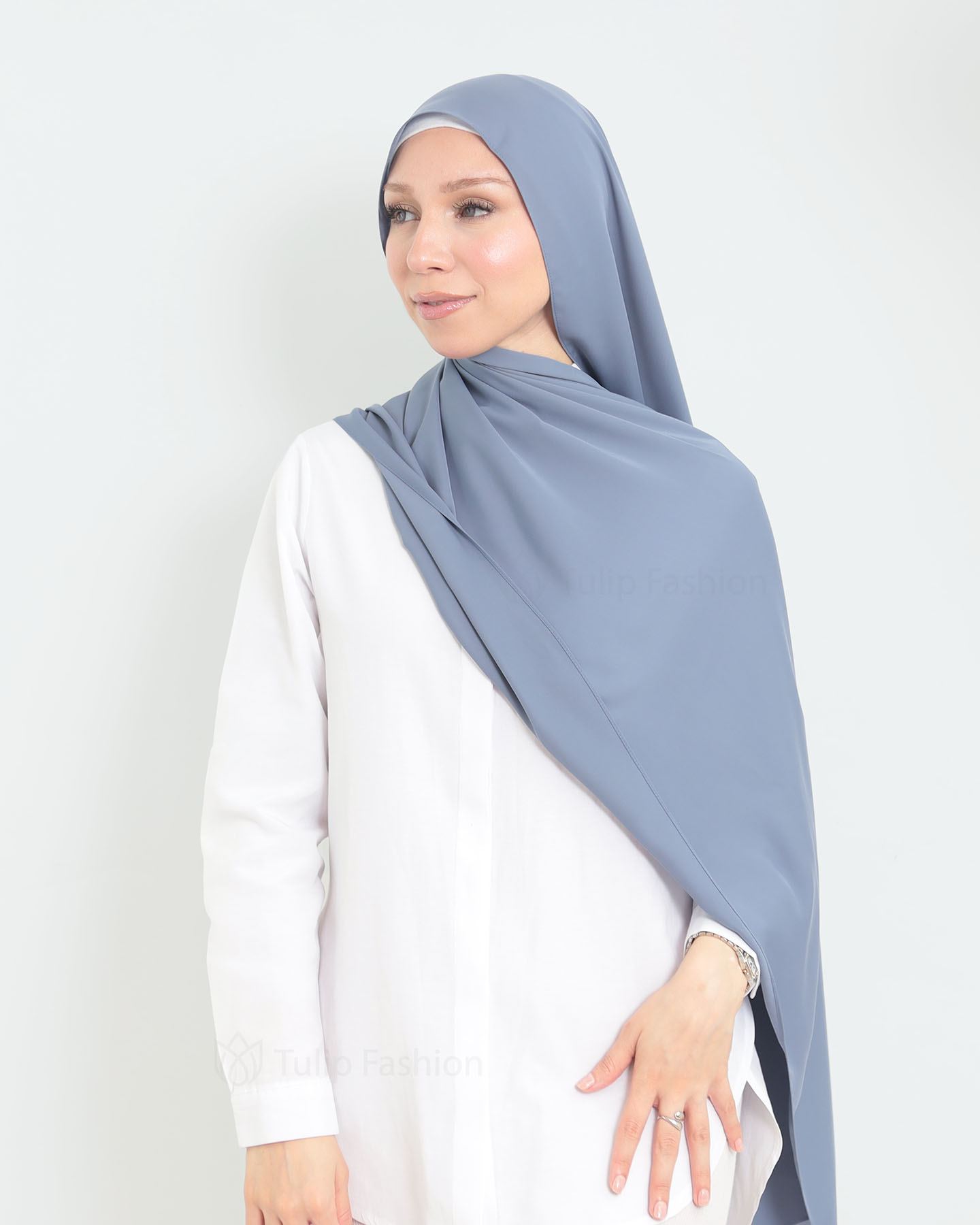 Hijab - Medina Luxury Chiffon - Medium Gray - 2