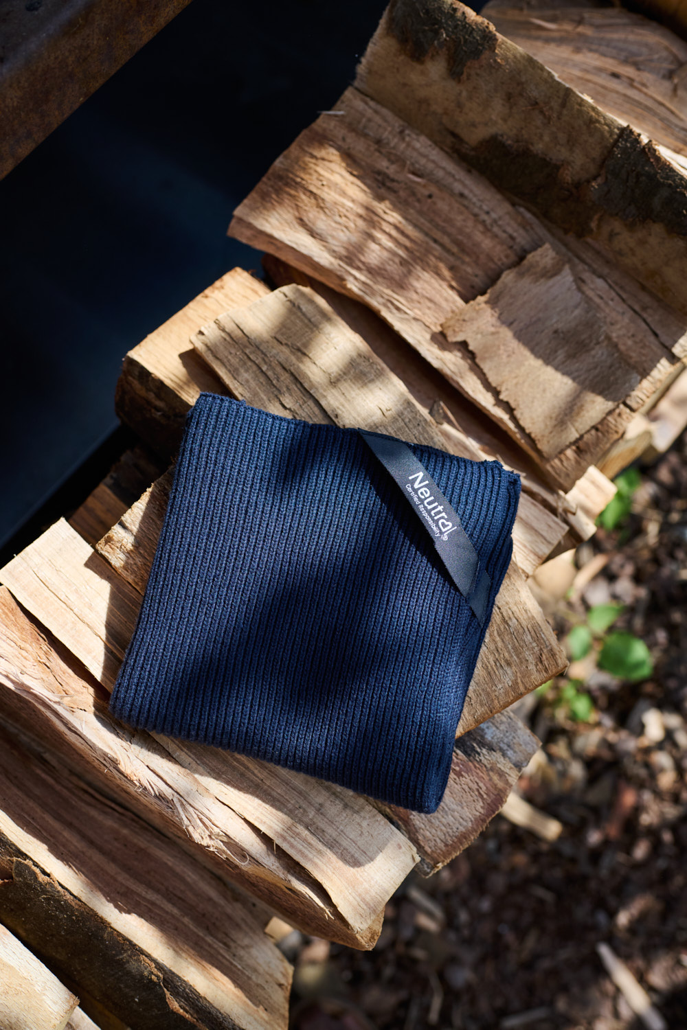 Rib Knit Kitchen Cloth (Pack of 2 pieces), Navy, Neutral, Fairtrade & EKO