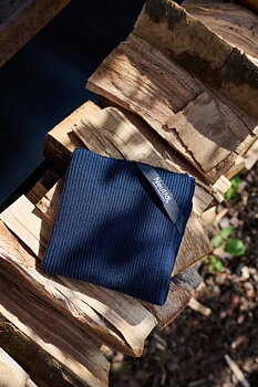 Rib Knit Kitchen Cloth (Pack of 2 pieces), Navy, Neutral, Fairtrade & EKO