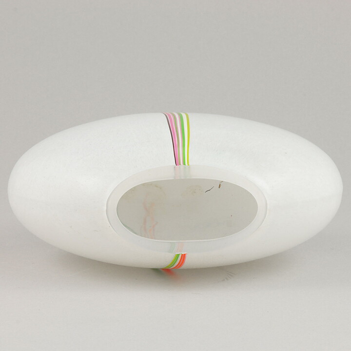 Bertil Vallien (Rainbow 1982) Whiter Swelling Glass Vase 15 cm