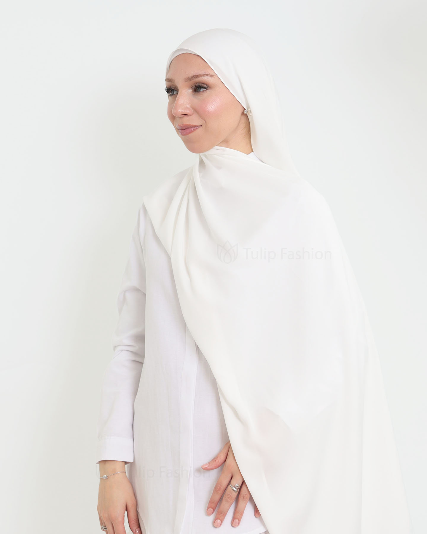 Hijab - Medina Luxury Chiffon - White - 3