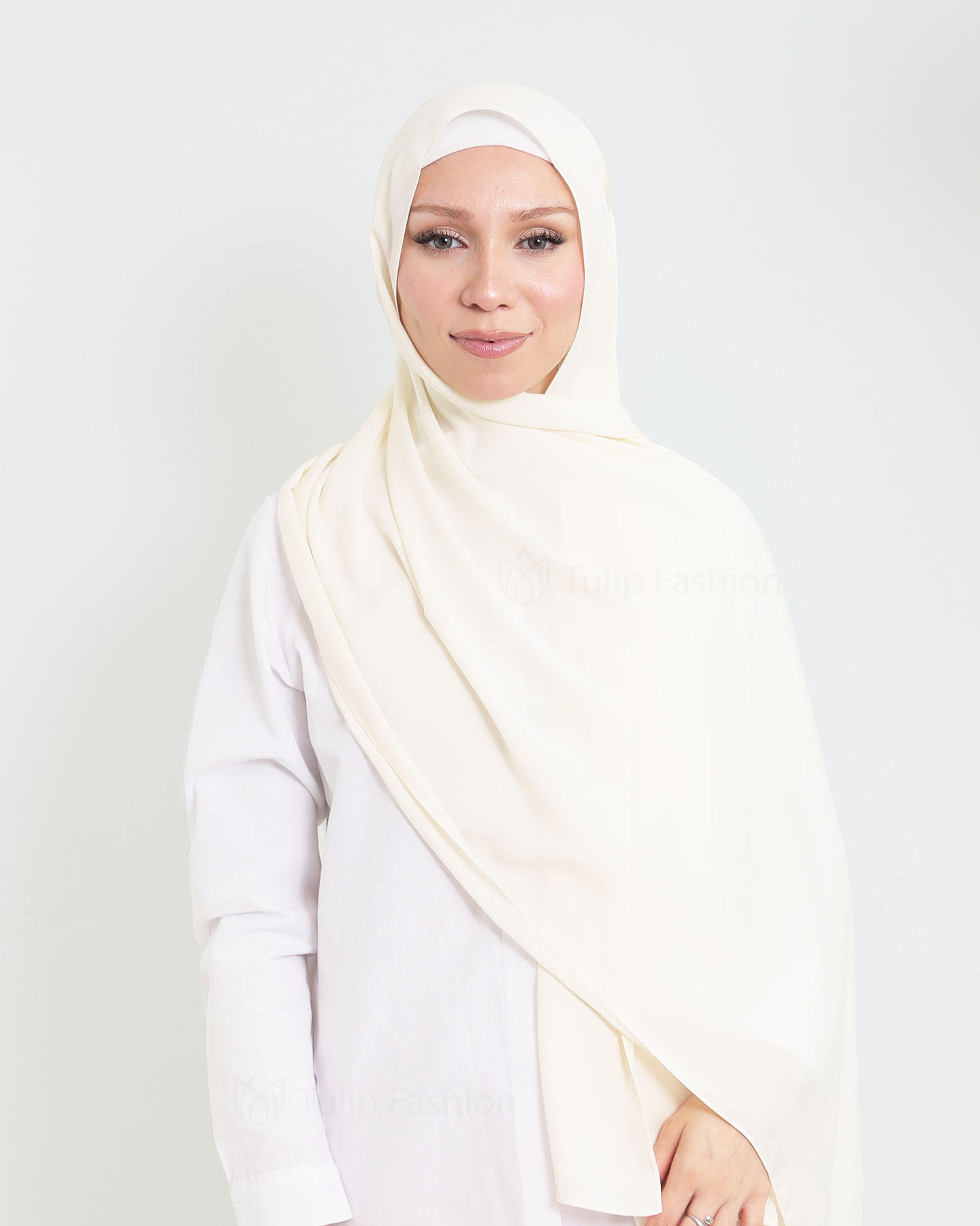 Hijab - Medina Luxury Chiffon - Off-White - 3