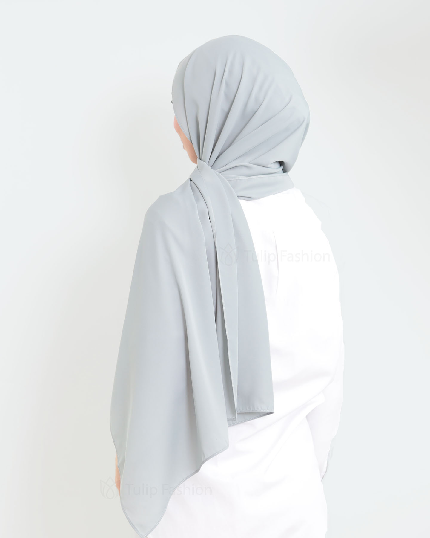 Hijab - Medina Luxury Chiffon - Light Gray - 4