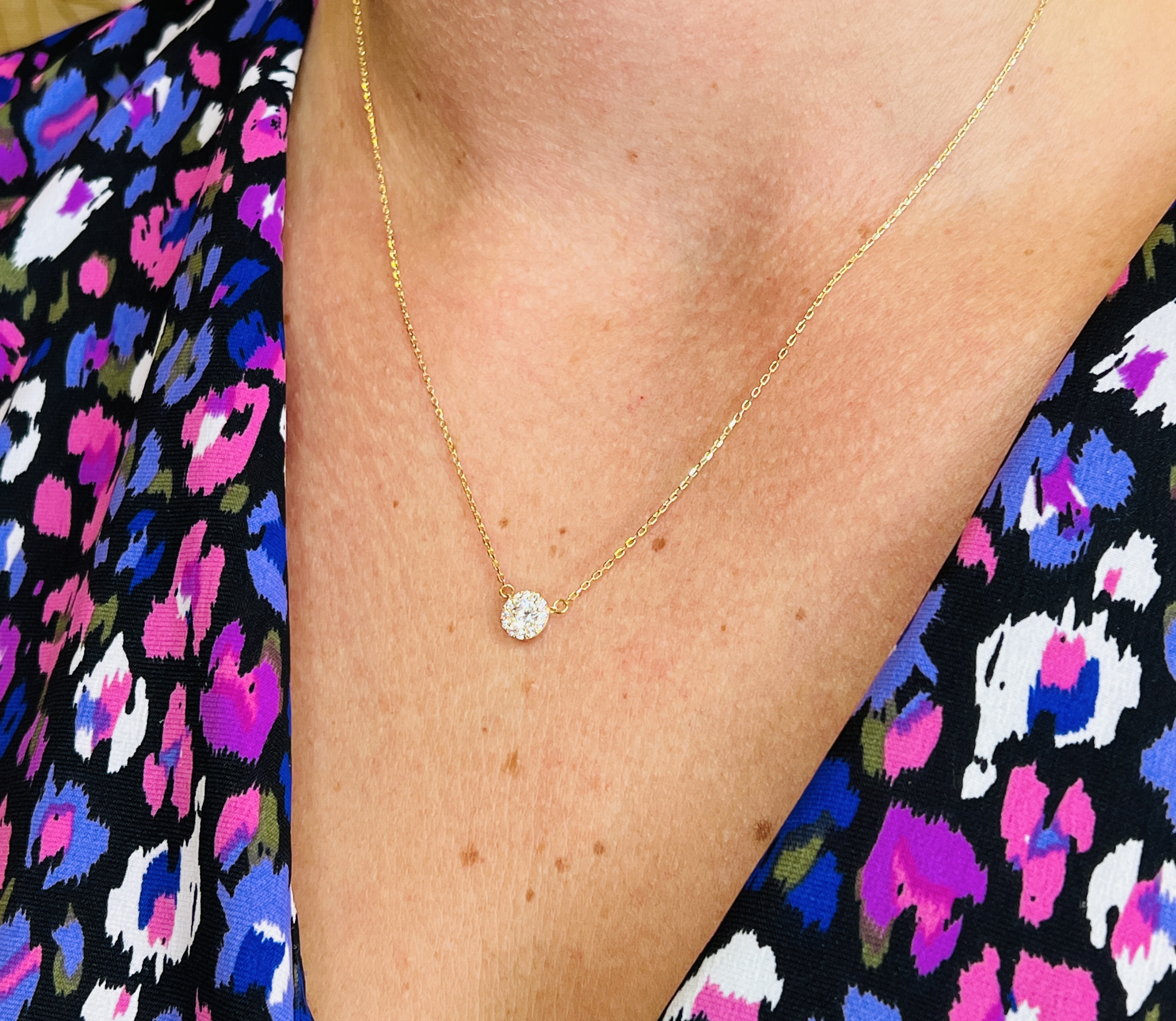Crimson necklace with CZ - 2