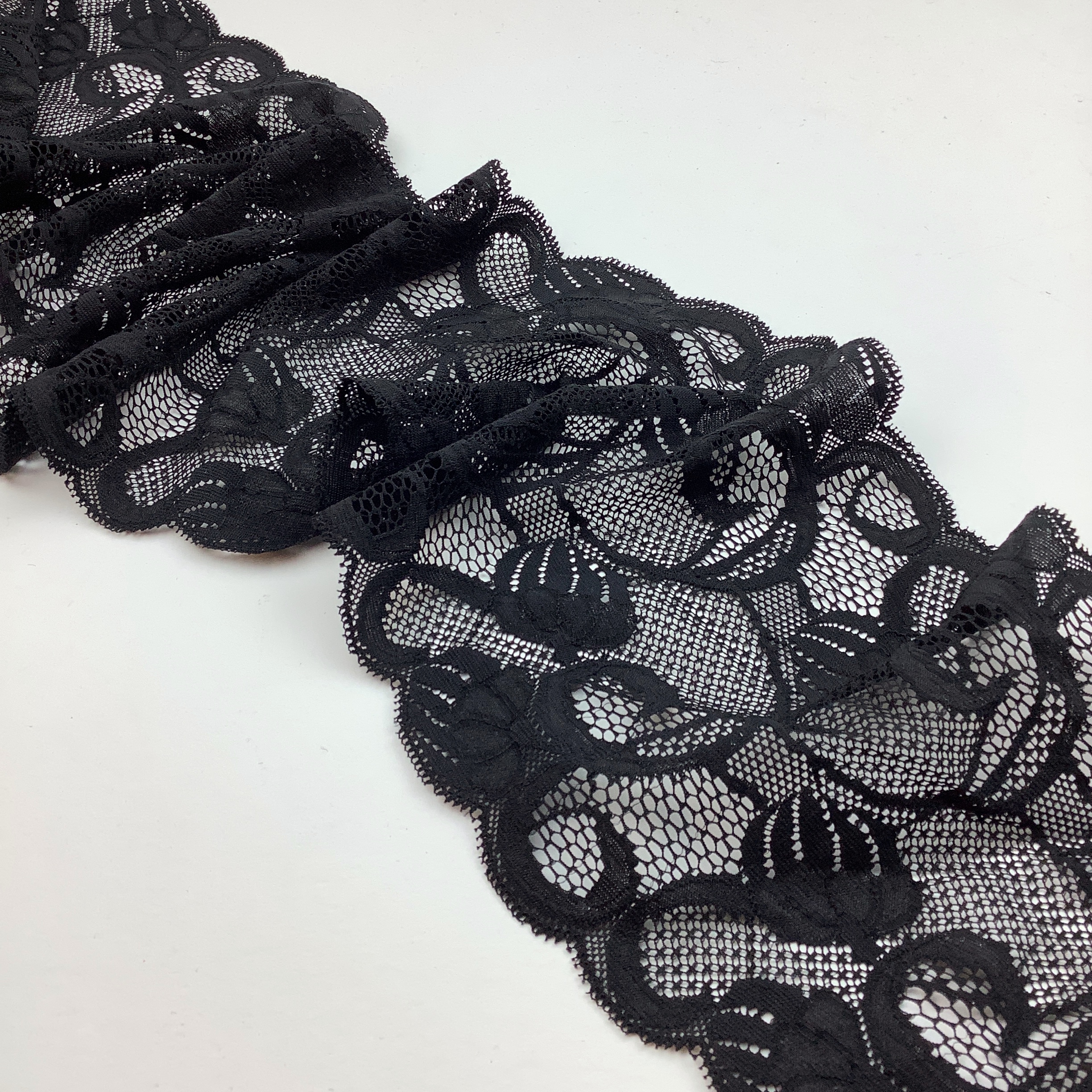 Stretch lace Black 14cm - AM1582