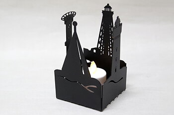Ljuslykta Siluett Fyrar 13x8x8 cm