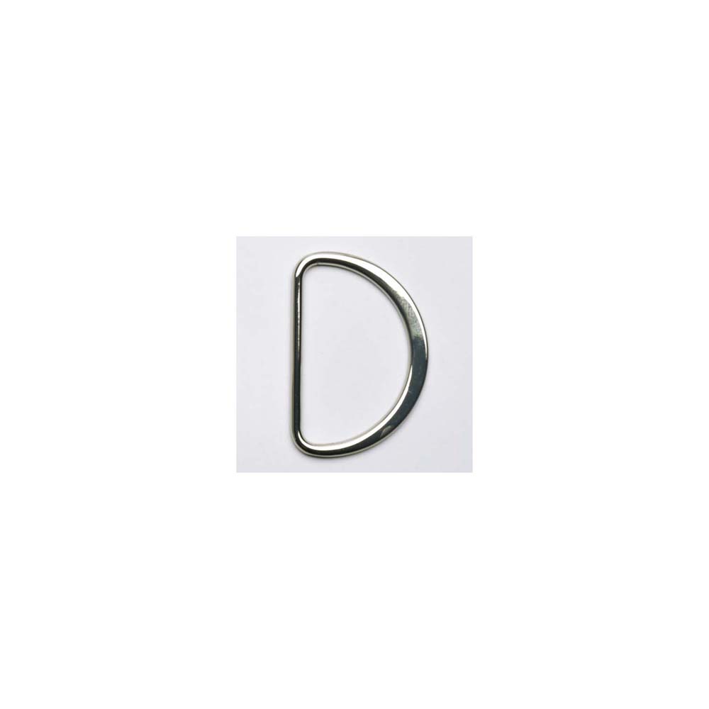 D-ring - Flat, tunn - silver (20 mm)