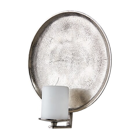 Candle holder wall Rustic Silver Raw, Large