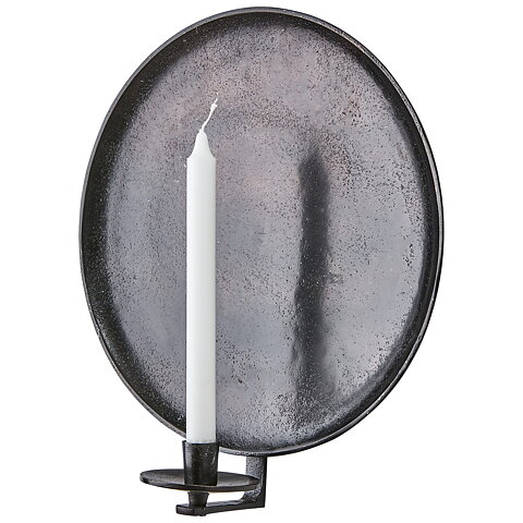 Candle holder for wall Carter, Rustic black, Large