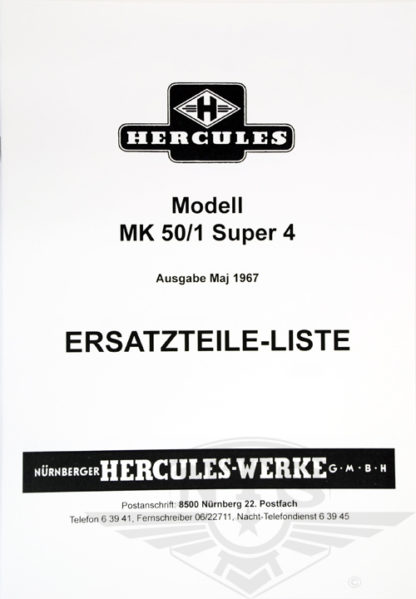Hercules MK50 MK50/1 Super 4 Spare Parts Manual (German text)
