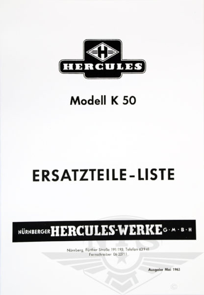 Hercules K50 Parts Manual (German)
