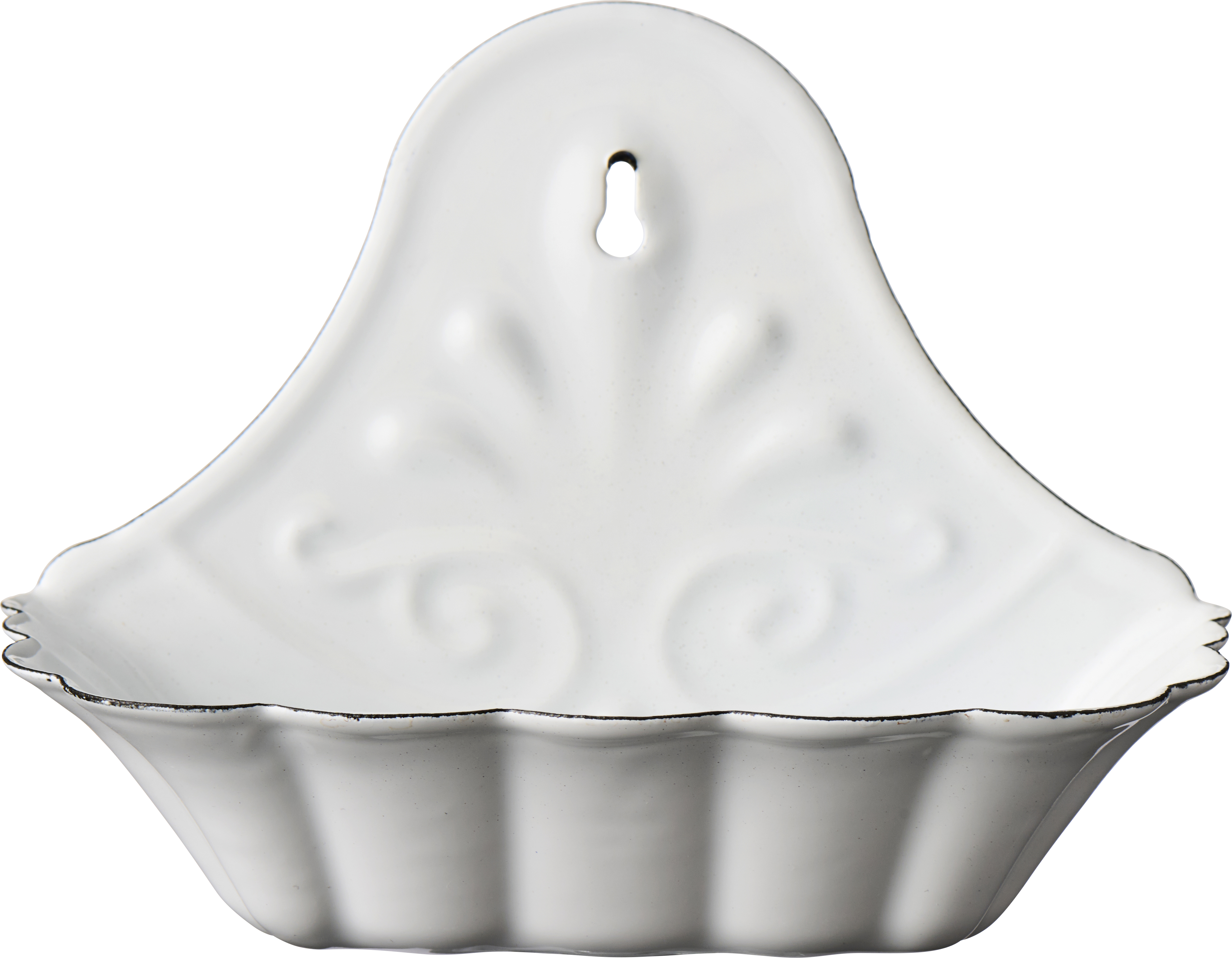 Rustic style soap dish - Enamel - White - 3