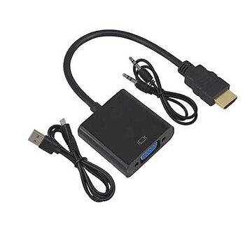 Kabel - HDMI (hane) till VGA (hona) + AUX kabel