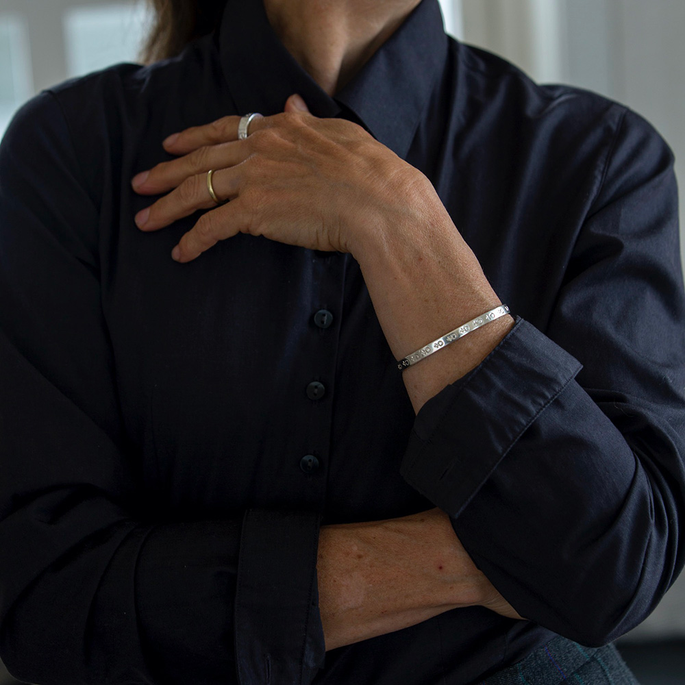 Kompass - stelt armband i silver med venustecken - 2