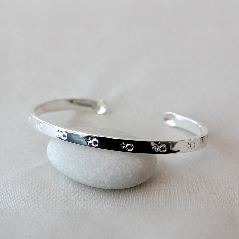 Kompass - stelt armband i silver med venustecken - 4